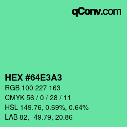 Color code: HEX #64E3A3 | qconv.com