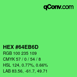 Color code: HEX #64EB6D | qconv.com