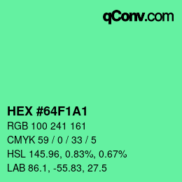 Color code: HEX #64F1A1 | qconv.com