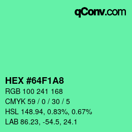 Color code: HEX #64F1A8 | qconv.com