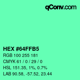 Color code: HEX #64FFB5 | qconv.com
