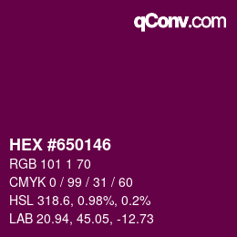 Farbcode: HEX #650146 | qconv.com