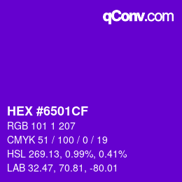 Color code: HEX #6501CF | qconv.com