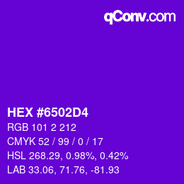 Color code: HEX #6502D4 | qconv.com