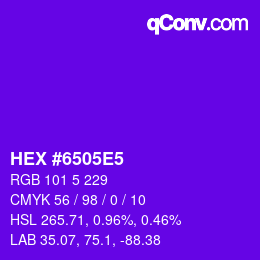 Color code: HEX #6505E5 | qconv.com
