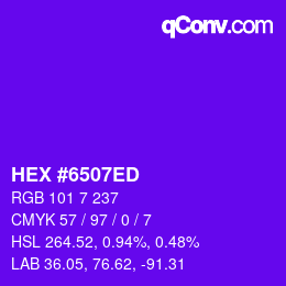 Color code: HEX #6507ED | qconv.com