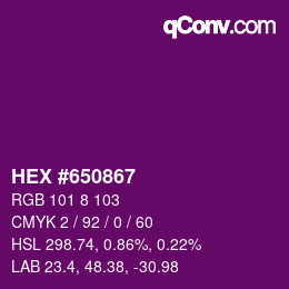 カラーコード: HEX #650867 | qconv.com