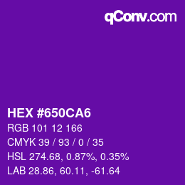 Color code: HEX #650CA6 | qconv.com