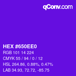 Color code: HEX #650EE0 | qconv.com