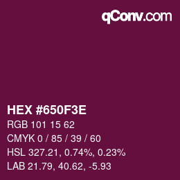 Color code: HEX #650F3E | qconv.com