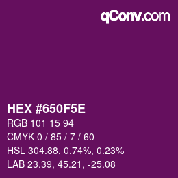 Color code: HEX #650F5E | qconv.com