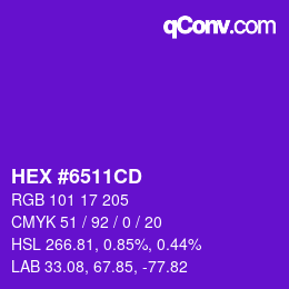 Code couleur: HEX #6511CD | qconv.com