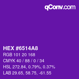 Color code: HEX #6514A8 | qconv.com