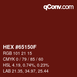 Color code: HEX #65150F | qconv.com