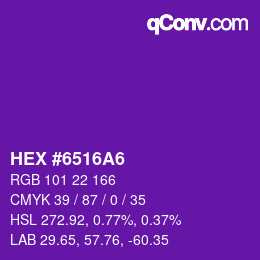 Color code: HEX #6516A6 | qconv.com