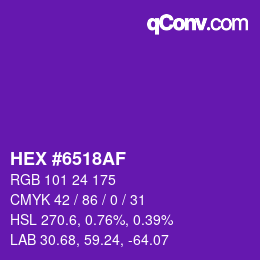 颜色代码: HEX #6518AF | qconv.com