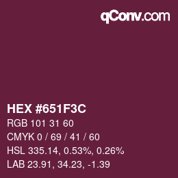 颜色代码: HEX #651F3C | qconv.com