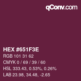 Color code: HEX #651F3E | qconv.com