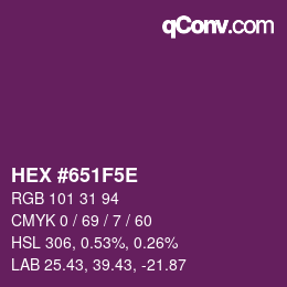 Color code: HEX #651F5E | qconv.com