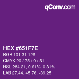 Color code: HEX #651F7E | qconv.com