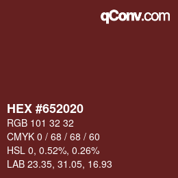 Color code: HEX #652020 | qconv.com