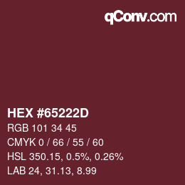 Código de color: HEX #65222D | qconv.com