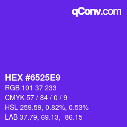 Color code: HEX #6525E9 | qconv.com