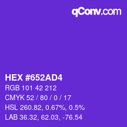 Color code: HEX #652AD4 | qconv.com