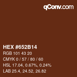 Color code: HEX #652B14 | qconv.com