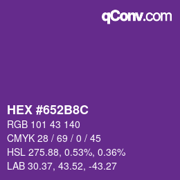 Color code: HEX #652B8C | qconv.com