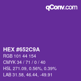 Color code: HEX #652C9A | qconv.com