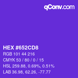 Color code: HEX #652CD8 | qconv.com