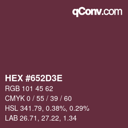Color code: HEX #652D3E | qconv.com