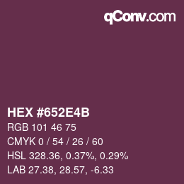 Color code: HEX #652E4B | qconv.com