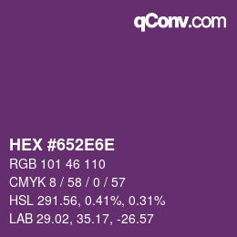 Color code: HEX #652E6E | qconv.com