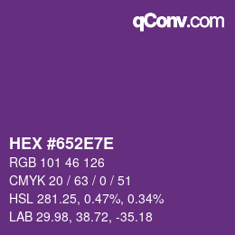 Color code: HEX #652E7E | qconv.com