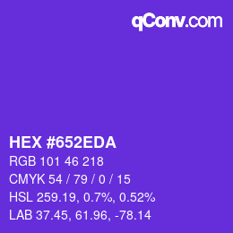 Color code: HEX #652EDA | qconv.com