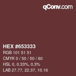 Color code: HEX #653333 | qconv.com