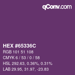Farbcode: HEX #65336C | qconv.com