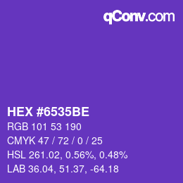 Color code: HEX #6535BE | qconv.com