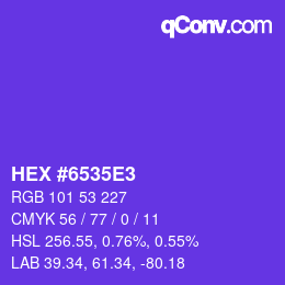 Color code: HEX #6535E3 | qconv.com