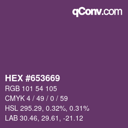 カラーコード: HEX #653669 | qconv.com