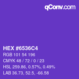 Color code: HEX #6536C4 | qconv.com
