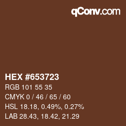カラーコード: HEX #653723 | qconv.com