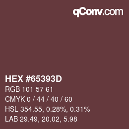 Código de color: HEX #65393D | qconv.com