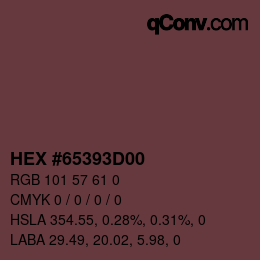 Code couleur: HEX #65393D00 | qconv.com