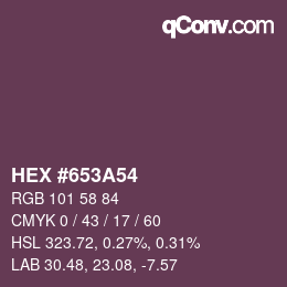 カラーコード: HEX #653A54 | qconv.com