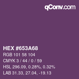 Color code: HEX #653A68 | qconv.com