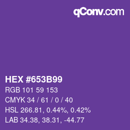 颜色代码: HEX #653B99 | qconv.com