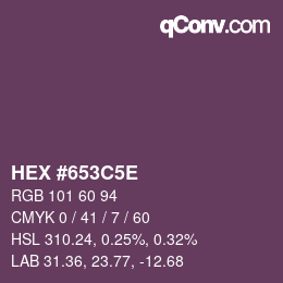 カラーコード: HEX #653C5E | qconv.com